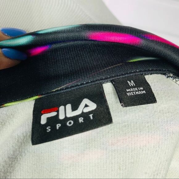 Fila Sport Black Multicolored Half Zip Pullover - Medium - Picture 8 of 10